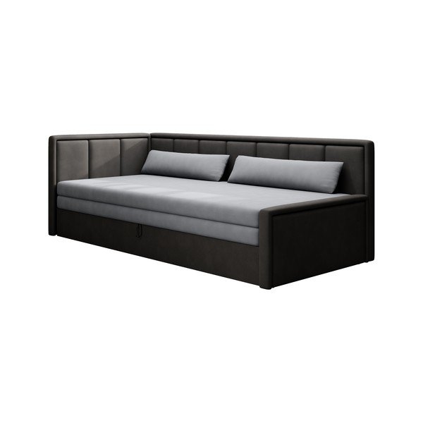 Tmavosivá ženilková rozkladacia/s úložným priestorom pohovka 214 cm Fulgeo – ELTAP