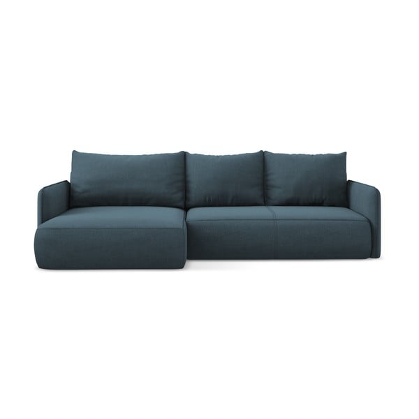 Modrá rozkladacia/s úložným priestorom rohová pohovka (ľavý roh) Nanea – Makamii