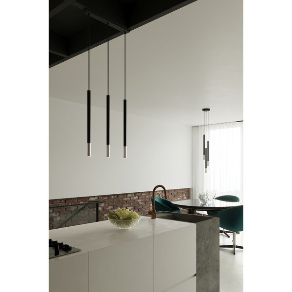 Čierne/v striebornej farbe kovové závesné svietidlo ø 20 cm Asarot – Sollux-image-1