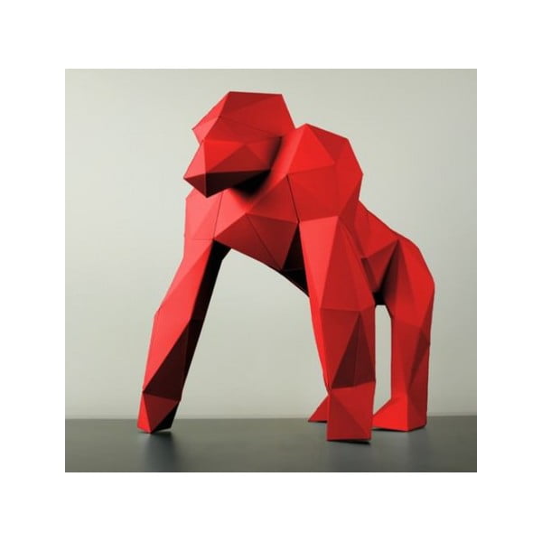 Papierová socha Gorila, červená