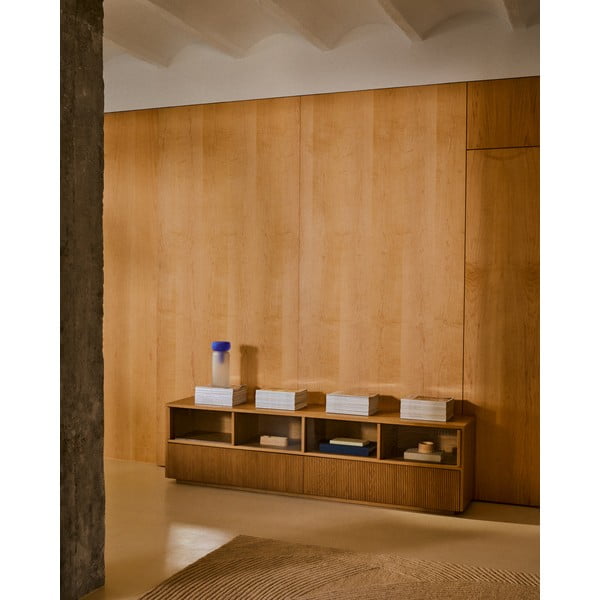 TV stolík v dekore duba v prírodnej farbe 200x54x40 cm Helvine – Kave Home-image-1