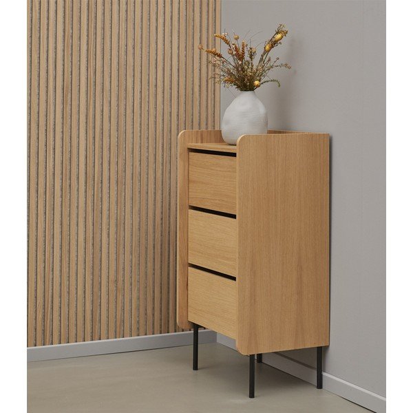 Vysoká komoda v dekore duba v prírodnej farbe 60x108,5 cm Wrap – Bonami Selection-image-1