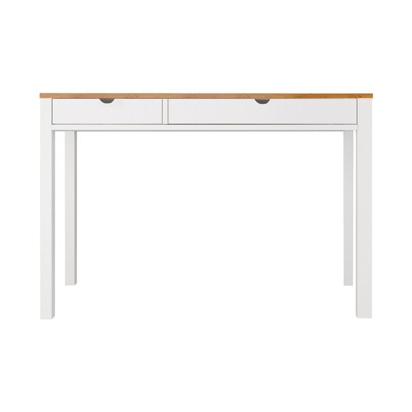 Bielo-hnedý pracovný stôl z borovicového dreva Støraa Gava, dĺžka 120 cm-image-2