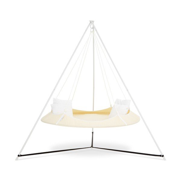 Krémovobiela záhradná hojdačka so stojanom - Hangout Pod-image-1