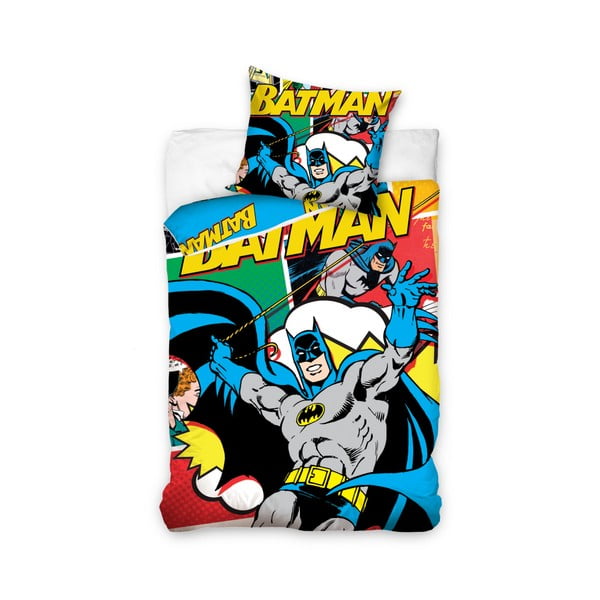 Detské bavlnené obliečky na jednolôžko CARBOTEX Batman Comics, 160 × 200 cm