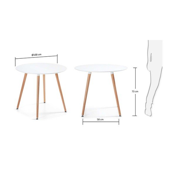 Jedálenský stôl z bukového dreva Kave Home Daw, ⌀ 100 cm-image-4