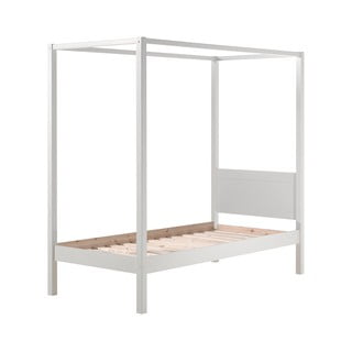 Biela detská posteľ Vipack Pino Canopy, 90 × 200 cm