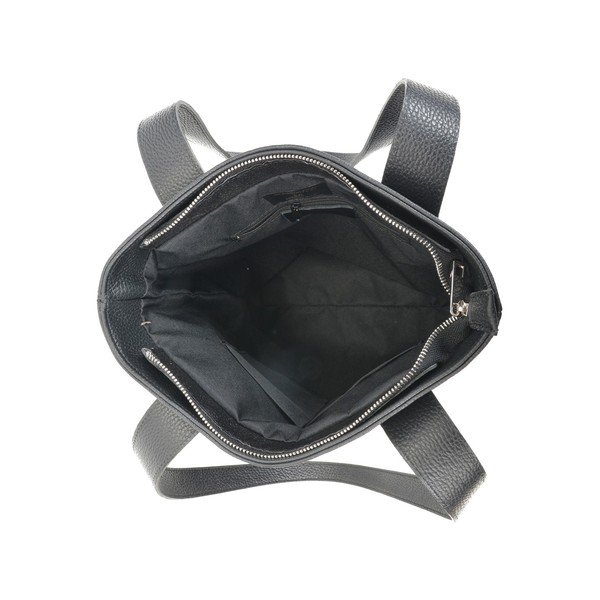 Čierna kožená kabelka shopper Mangotti Bags Agatha-image-3