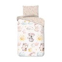 Hnedé/béžové bavlnené detské obliečky na jednolôžko 140x200 cm Hugs – Good Morning