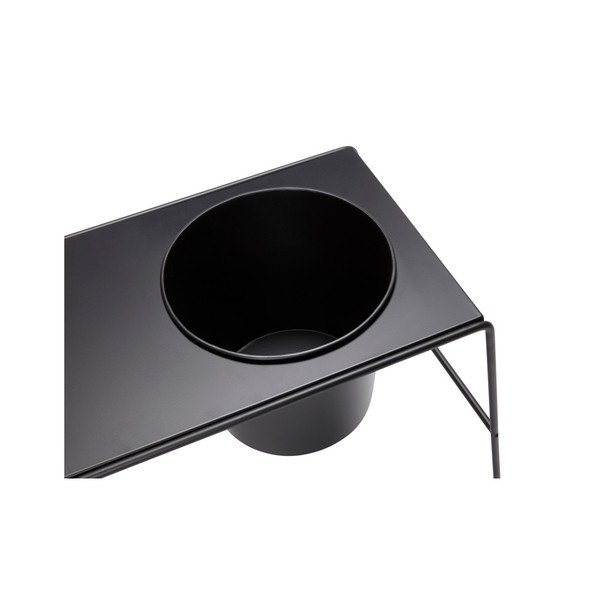 Čierny kovový konferenčný stolík so zabudovaným kvetináčom Hübsch Metal-image-2