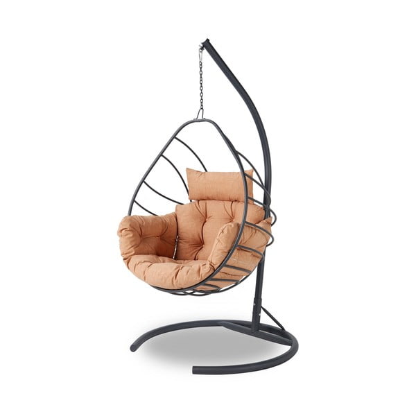 Oranžovo-šedé závesné záhradné kreslo Anka – Floriane Garden-image-2