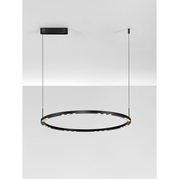Matne čierne hliníkové LED závesné svietidlo so stmievačom ø 80 cm Lunette – Nova Luce-image-4