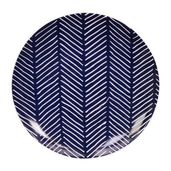 Tmavomodrý porcelánový tanierik pod šálku Tokyo Design Studio Bleu de'Nîmes Asahi ⌀ 16,5 cm
