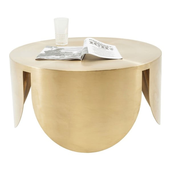 Odkladací stolík v zlatej farbe Kare Design New Wave, ⌀ 80 cm