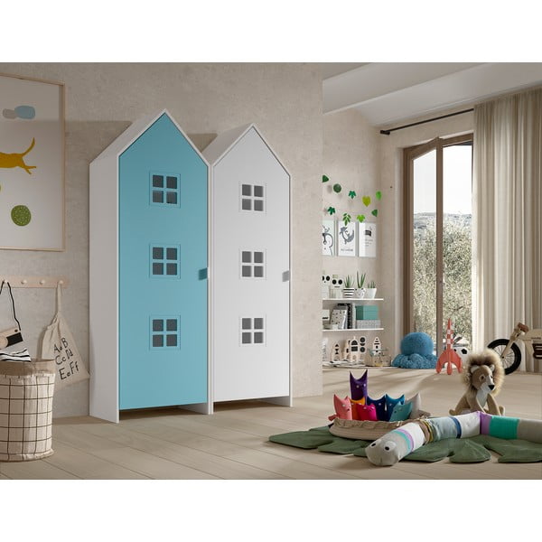 Bielo-svetlomodrá detská šatníková skriňa 115x171,5 cm CASAMI BRUGES – Vipack-image-1