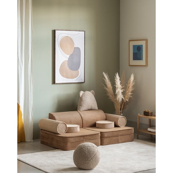 Hnedá menčestrová detská pohovka 132 cm Settee – Wigiwama-image-4