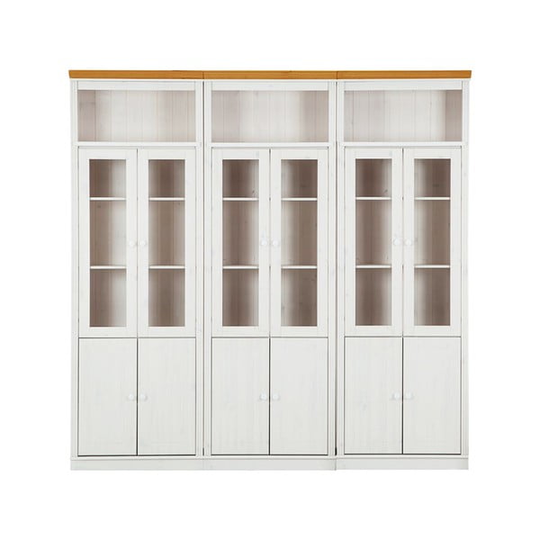 Biela vitrína z borovicového dreva 518x223 cm Anita – Støraa