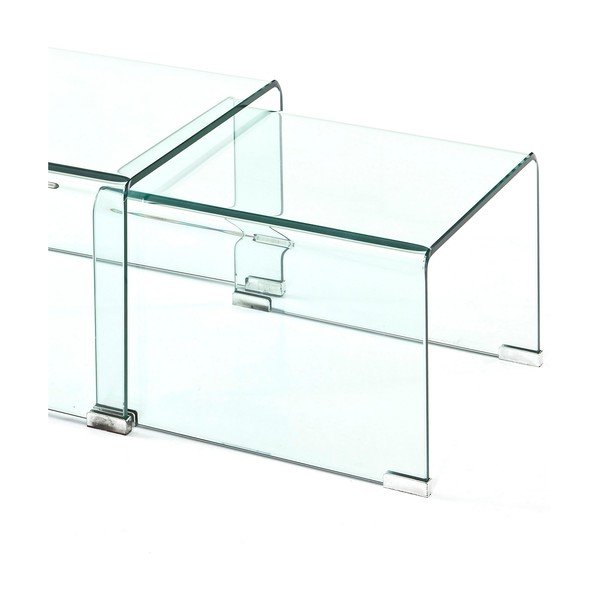 Sklenené konferenčné stolíky v súprave 2 ks 44.5x49 cm Cristal – Tomasucci-image-2