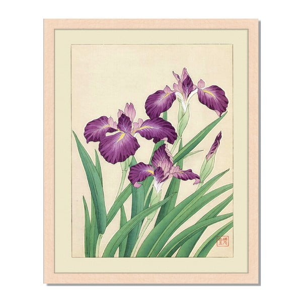 Obraz v ráme Liv Corday Asian Purple Flower, 40 x 50 cm