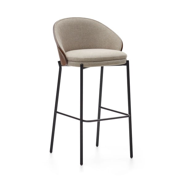 Hnedá/béžová barová stolička (výška sedadla 77 cm) Eamy – Kave Home