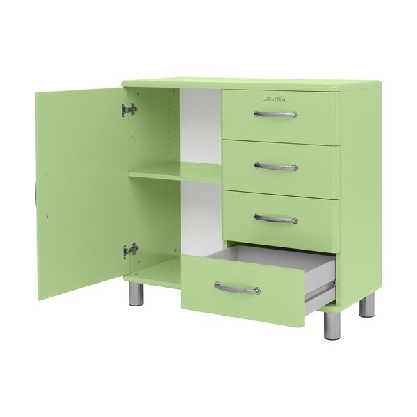 Zelená nízka komoda 98x92 cm Malibu - Tenzo-image-4