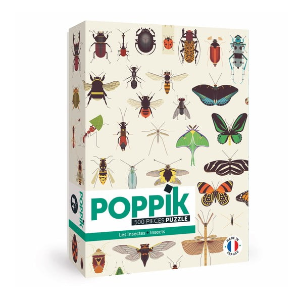 Samolepkové puzzle Poppik Hmyz, 500 dielov