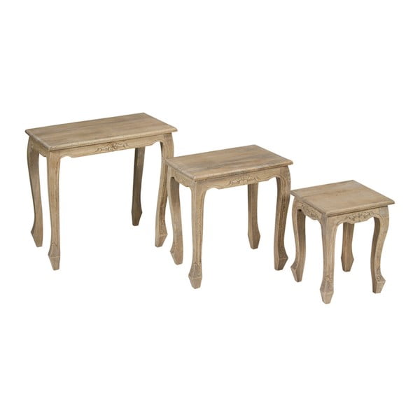 Sada 3 príručných stolíkov z dreva mindi Santiago Pons Oahu