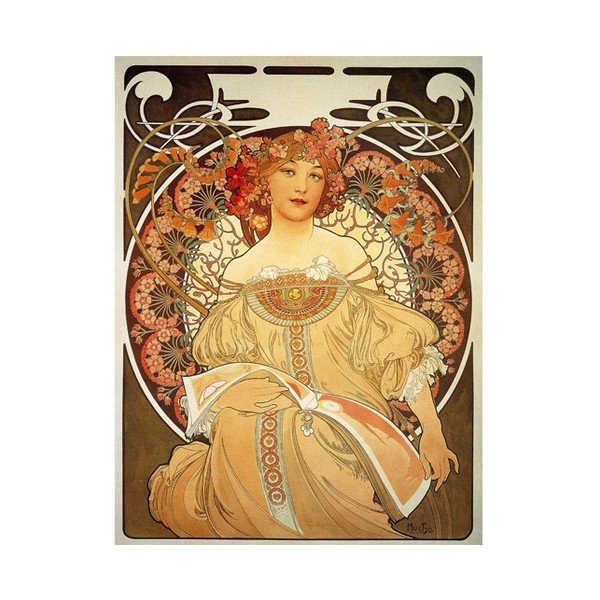 Obraz Alfons Mucha Reverie, 40x30 cm