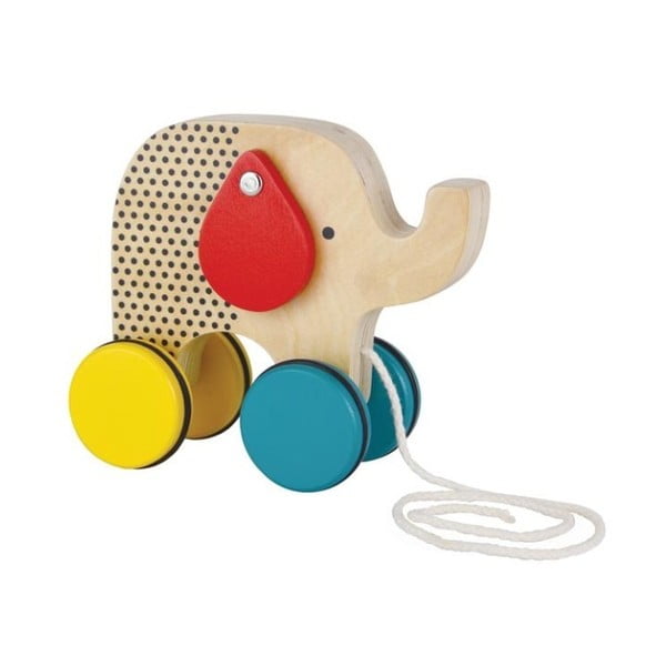 Ťahacia hračka s pohyblivými ušami Petit collage Elephant