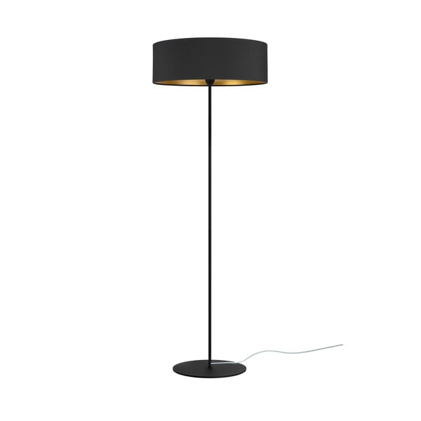 Čierna stojacia lampa s detailom v zlatej farbe Sotto Luce Tres XL, ⌀ 45 cm
