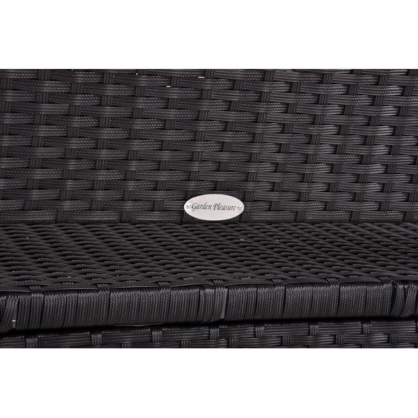 Čierna záhradná lavica z umelého ratanu Ferrara – Garden Pleasure-image-4