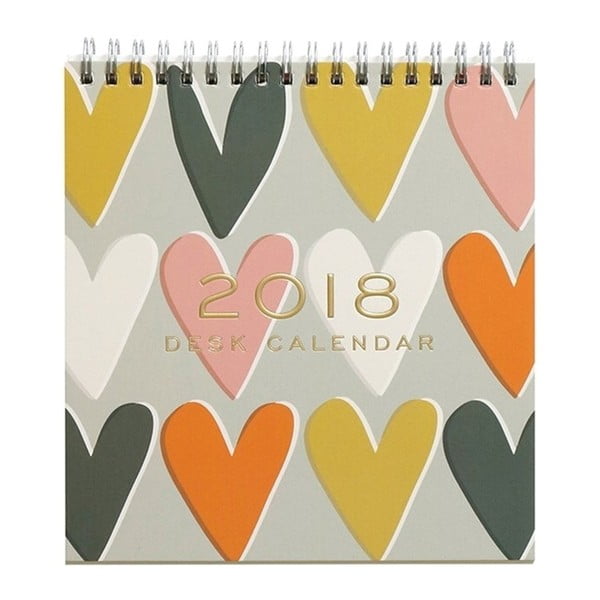 Stolový kalendár na rok 2018 Portico Designs Caroline Gardner Hearts
