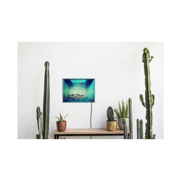 Svetelná nástenná dekorácia Surdic Free Fish, 40 x 30 cm-image-1