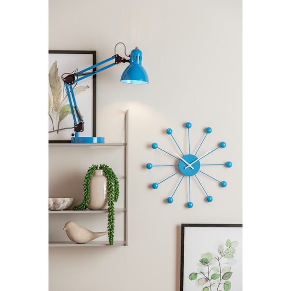 Svetlomodrá stolová lampa s kovovým tienidlom (výška 52 cm) Funky Hobby – Leitmotiv-image-1