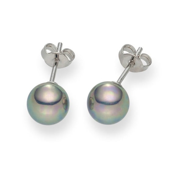 Striebornosivé perlové náušnice Pearls Of London Mystic