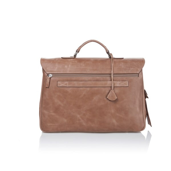 Koňakovohnedá pánska aktovka z teľacej kože Ferruccio Laconi Brief-image-2