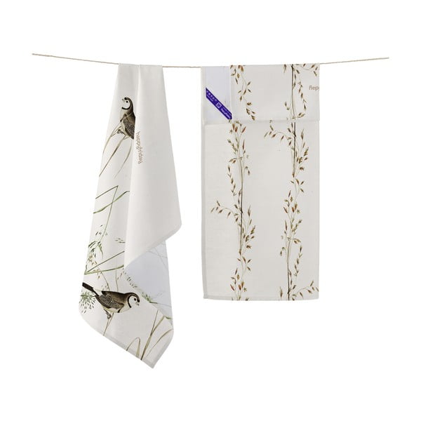 Bavlnené utierky v súprave 2 ks 50x70 cm Happy birds – Happy Friday-image-3