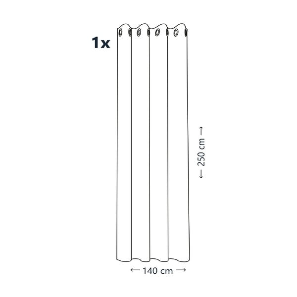 Ružový záves AmeliaHome Floris, 140 x 250 cm-image-2