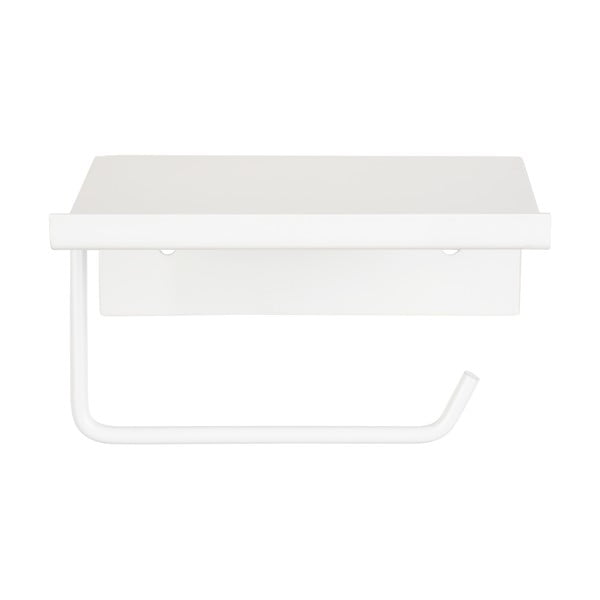 Biely samodržiaci kovový držiak na toaletný papier s poličkou Desulo – Wenko-image-2