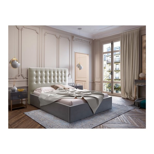 Béžové čelo postele so zamatovým poťahom Windsor & Co Sofas Athena, 200 × 120 cm-image-3