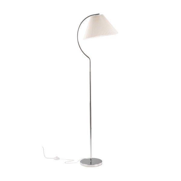 Biela/v lesklej striebornej farbe látková stojacia lampa (výška  165 cm) Celie – Jotex