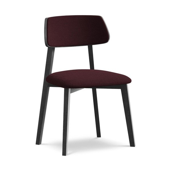 Vínovočervená jedálenská stolička z masívneho dreva Niu – Makamii
