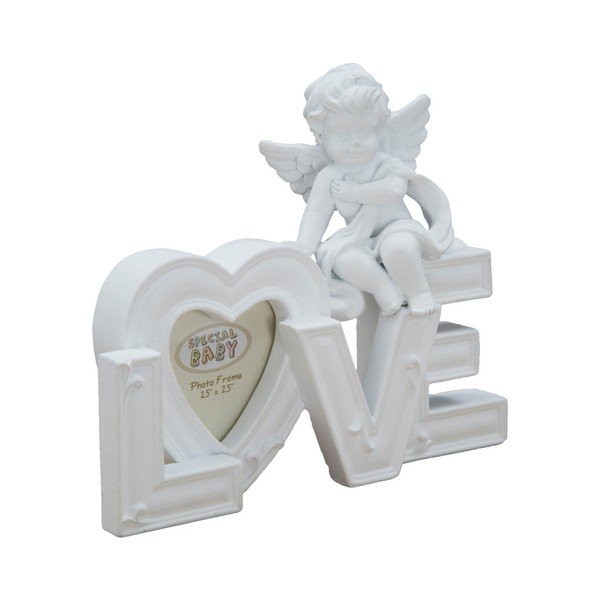 Biela dekorácia s fotorámčekom Mauro Ferretti Baby Love, na fotografiu 5 × 5 cm-image-3