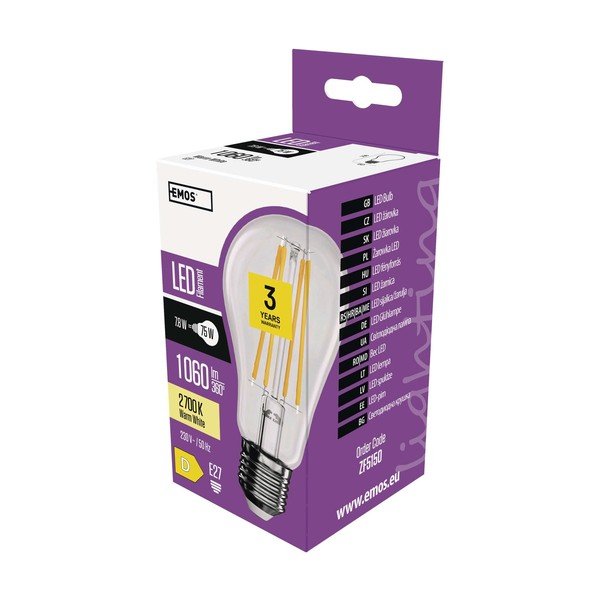 Teplá biela LED žiarovka E27, 8 W – EMOS-image-3