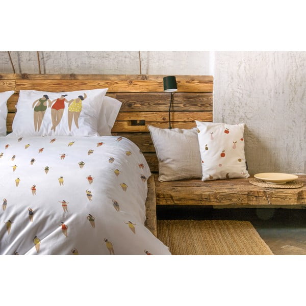 Biele bavlnené saténové obliečky Butter Kings Swimming Ladies, 140 x 200 cm-image-1