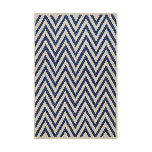 Ručne tuftovaný modrý koberec Ziggy, 153x244 cm