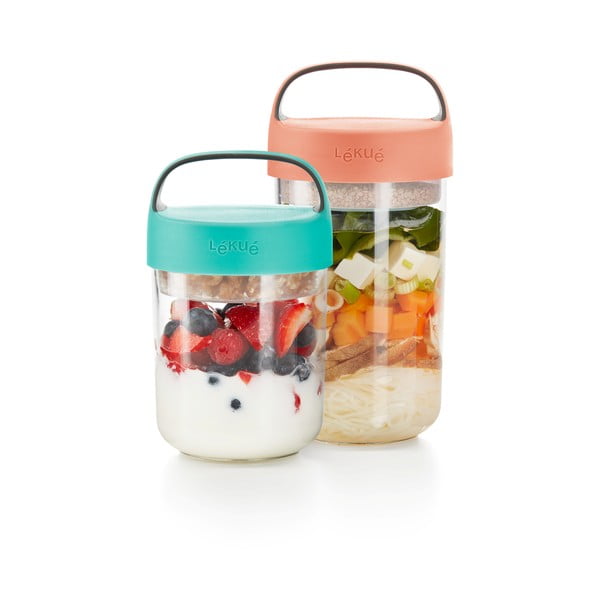 Dóza na polievku s tyrkysovomodrým viečkom Lékué To Go, 400 ml-image-2