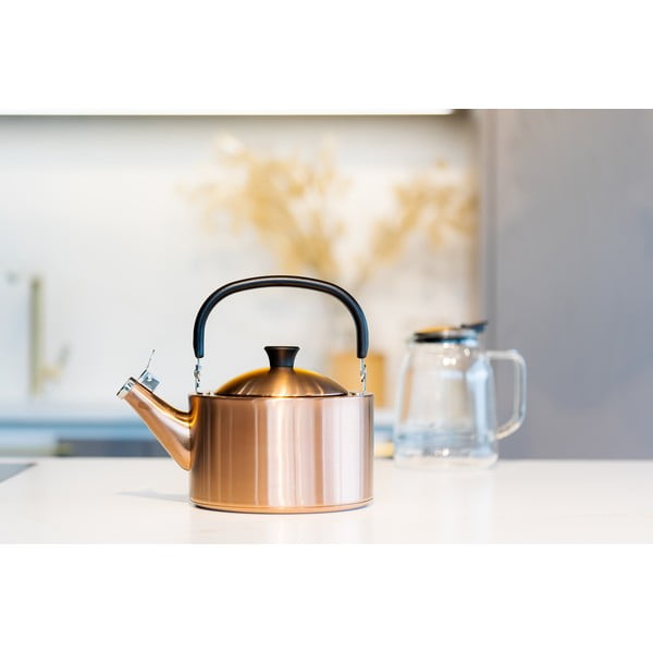 Varná kanvica z nehrdzavejúcej ocele v medenej farbe 1,5 l Diamante – Vialli Design-image-4