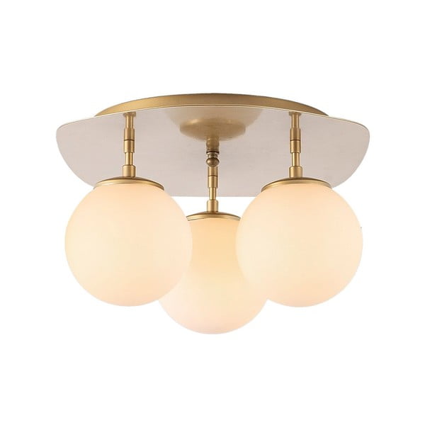 Stropné svietidlo v zlatej farbe so skleneným tienidlom 37x44 cm Well – Opviq lights