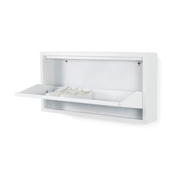 Biela kovová výklopná skrinka na topánky 75x37,5x12,5 cm Billy – Spinder Design-image-2